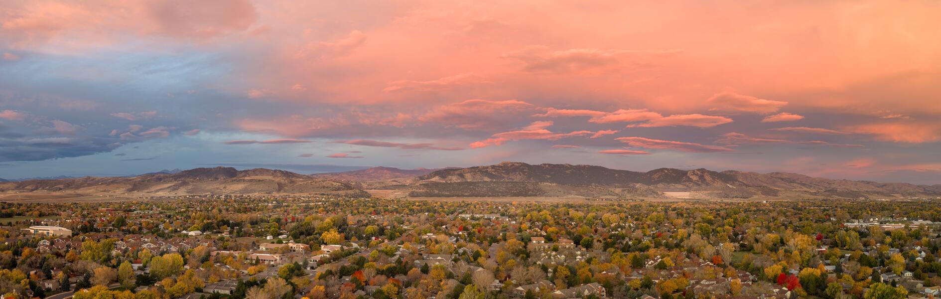 a bird's eye view of Fort Collins Colorado